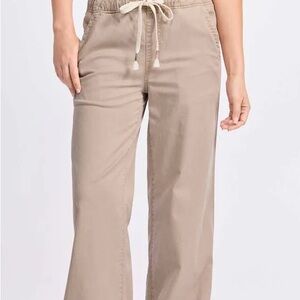 NWT Roxy Sunset View Tan Wide Leg Drawstring Pants